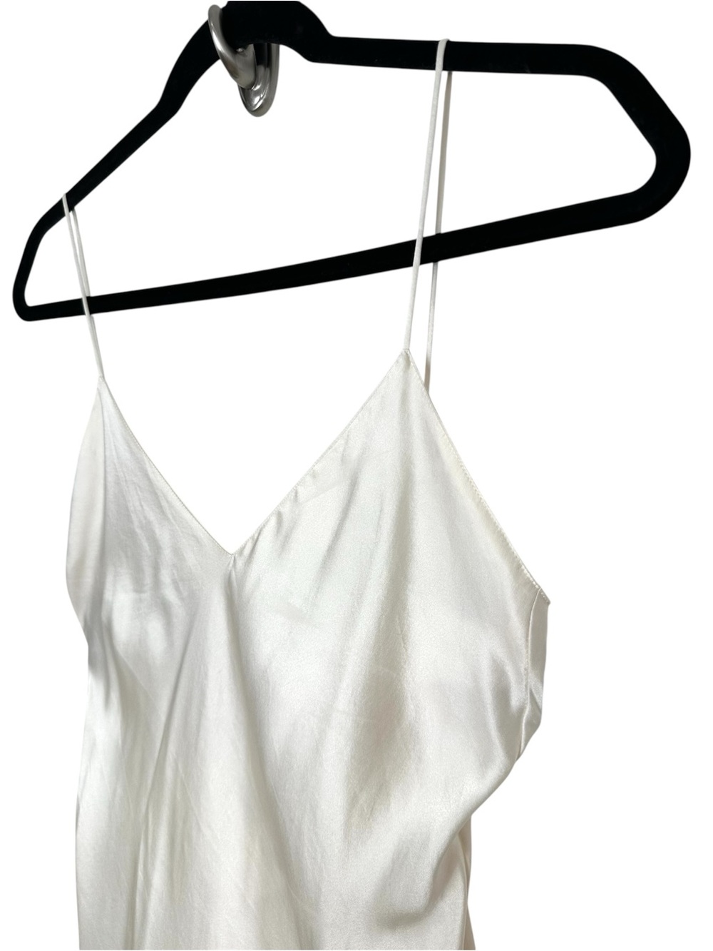 Vintage Ivory 100% Silk Slip Dress Spaghetti Strap Romantic Minimalist Bias Cut - Picture 4 of 10